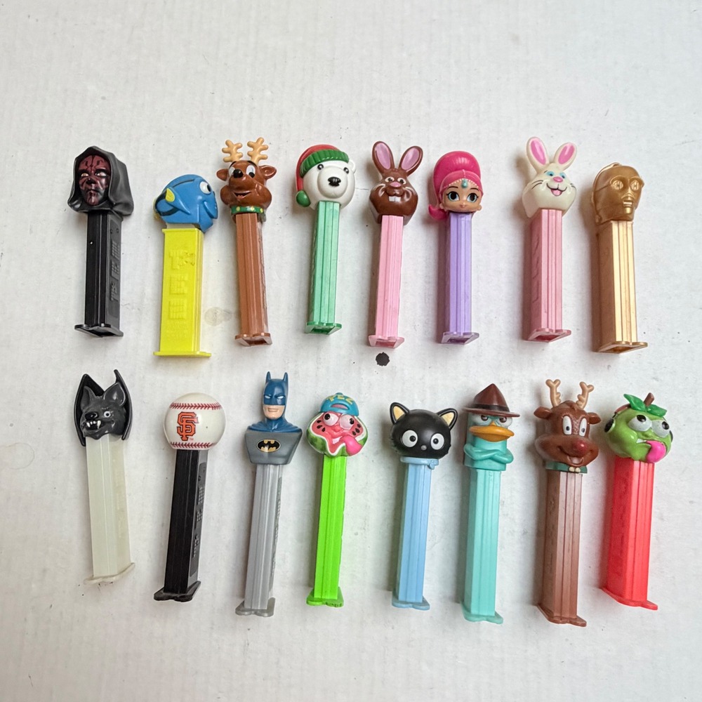 PEZ Candy Dispensers Lot of 16 Vintage Multicolor Star Wars Disney Sanrio MLB